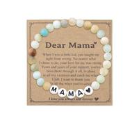 Sisadodo Grandma Christmas Birthday Gift for Nana Nanny Nan Mama Natural Stone Bracelet for Mimi Gigi Gift from Granddaughter Grandson, S, Stone, no gemstone