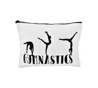 Sisadodo Gymnastics Makeup Storage Bag for Women Girls Multifunctional Portable Zip Lock Travel Organiser Bags for Gymnast Girl Waterproof Cometic Toiletry Zipper Pouch for Gymnast Lovers Players