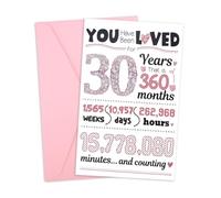 Sisadodo Happy 30th Birthday Gifts for Women You Have Been Loved for 30 Years Print Greeting Gift Card for 30th Birthday Decortaions Funny Christmas Bday Gifts for Her Sister Friendship Gift Ideas