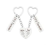 Sisadodo Heart Matching Keyring Set for Auntie Aunt Niece Mum Mummy Mom Mommy Mam Mama Daughter Son Mothers Day Gift for Mums Aunts