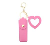 Sisadodo Lip Oil Lipstick Case with Mirror Lip Oil Lipstick Holder Key Chain for Car Keys Keychains Lipstick Organizer Case, Hot Pink, Small