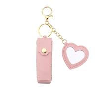 Sisadodo Lip Oil Lipstick Case with Mirror Lip Oil Lipstick Holder Key Chain for Car Keys Keychains Lipstick Organizer Case, Pink1, S