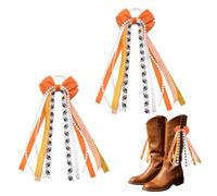 Sisadodo Martin Boot Ribbon Bows for Cowboy Boots Lace Pearl Shoe Charms Satin Ribbons Bows for Boots Accessories for Wedding Concert, S, cloth, No Gemstone