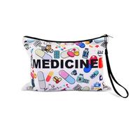 Sisadodo Medical Storage Bag Organiser for Women Men Portable Medical Zipper Pouch Bags for Meds First Aid Kit Mutifunctional Travel Medication Anti-Loss Hand Strap Organiser Bag for Luggage Suitcase