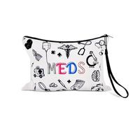 Sisadodo Medicine Storage Bag Organiser for Women Men Portable Medical Zipper Pouch Bags for Meds First Aid Kit Mutifunctional Travel Medication Anti-loss Hand Strap Organiser Bag for Luggage Suitcase