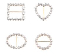 Sisadodo Pearl Scarf Ring Clip for Girls T Shirt Clips Rings for Women T-Shirt Ties Clips Clothes Corner Knotted Button Scarves Clasps, S, Metal, No Gemstone