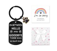 Sisadodo Pet Memorial Gifts for Women Men Cute Paw Print Keychain for Loss of Dog Cat Sympathy Remembrance Gifts, Hello, S