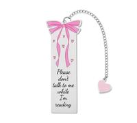 Sisadodo Pink Bow Bookmark for Women Girls Cute Bookish Page Markers for Book Lover Christmas Birthday Gifts for Bestie Best Friend Friendship Gifts for Teens Teenager Reading Accessories for Bookworm