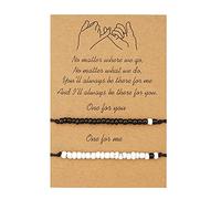 Sisadodo Pinky Promise Bracelet for Couples Friends Anniversary Birthday Gifts for Boyfriend Girlfriend Graduation Christmas Gifts Couple Long Distance Touch Bracelets