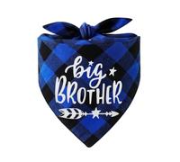 Sisadodo Plaid Dog Bandana for Dogs Big Brother Blue Plaid Scarf for Small Medium Dogs Pregency Announcement Gifts for Pet Owners Lovers Baby Announcement Pet Accessories for Photo Props