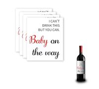 Sisadodo Pregnancy Announcement Wine Bottle Lables I Can't Drink But You Can Babay Announcements Pregnancy Reveal Wine Labels Funny Cogratulations Alcohol Bottle Stickers for Husband Friends 4PCS