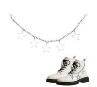 Sisadodo Punk Shoe Charm Chain for Women Boot Triple Layered Shoe Chains for Boots Accessories Halloween Cross Shoelaces Charm, star2, S