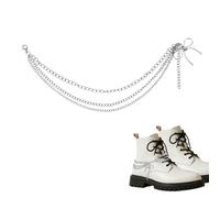 Sisadodo Punk Shoe Charm Chain for Women Boot Triple Layered Shoe Chains for Boots Accessories Halloween Cross Shoelaces Charm, bow, S