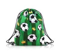 Sisadodo Soccer Drawstring Backpack Bag for Kids Soccer Theme Gift Bags for Soccers Lover Grad Bday Gifts for Son Daughter, Green, S, Green