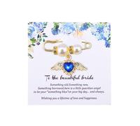 Sisadodo Something Blue for the Bride Wedding Bouquet Charm for Bridal Shower Accessory Wedding Gifts for Bride to Be with Gift Card