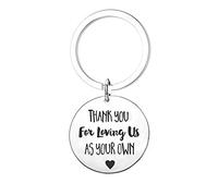 Sisadodo Stepmom Stepdad Birthday Christmas Wedding Gifts from Step Daughter Son Thank You for Loving Me as Your Own Keychain Jewelry Gifts for Mother In Law