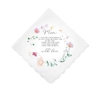 Sisadodo Thank You Birthday Gifts for Mum Mother Wedding Cotton Handkerchiefs for Mother of the Bride Groom Ladies Wedding Accessory Hanky for Mummy Floral White Handkerchief for Stocking Stuffers