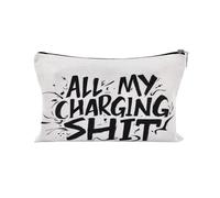 Sisadodo Travel Cable Storage Bag for Women Men Small Electronic Accessories Zip Lock Bag Organiser for Handbags Luggage All My Charging Shit Print Tech Zipper Storage Pouch for Cables Chargers Plugs