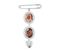 Sisadodo Wedding Bouquet Photo Charm 2 3 Pictures Bouquet Charms for Wedding Memory Photo Charm for Bouquet Photo Frames, Pins-you Will Always Be in My Heart, S