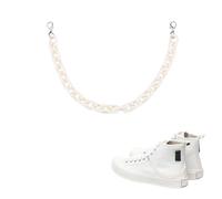 Sisadodo White Chain Shoe Charms Accessories for Women Men Shoelace Chain Charms for Sneaker Boots Shoe Decorations Accessories Chains for Hole Clogs Shoes Sandals White Acrylic Shoes Accessory 2Pcs
