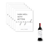 Sisadodo Wine Bottle Stickers Lables for Engagement Party Clebration Pairs Well with Getting Engaged Printed Wine Labels for Bride Couples Champagne Label for Engagement Announcement 6Pcs