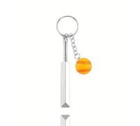 Sisadodo Yellow Training Cricket Ball Keyring for Men Women Mini Cricket Bat and Ball Key Ring for Sports Lover Leaving Birthday Gifts for Sports Fan Best Friend Friendship Keyrings for Girls Boys