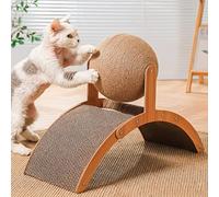 Sisal Ball Cat Scratching Board, Arched Bridge Design Cat Scratcher with Hanging Ball - Durable Scratching Pad, 35x15x26 cm