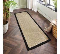 Sisal Beige Runner Rug with Black Border - 200 x 67 cm - Sisal - Origins