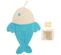 Sisal Cat Scratch Pad | Small Fish Shape Mat Guards Furniture/Sofas/Carpets | Grip - Enhanced EVA Base & Catnip Included
