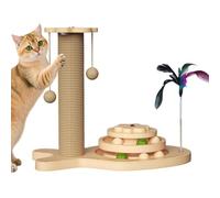 Sisal Cat Scratch Post, Sturdy Scratch Resistant Toy, Vertical Scratching Column with Stable Base System, Sturdy Compact Natural Rope Construction Design, Living Room Use