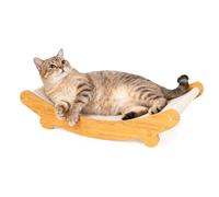 Sisal Cat Scratcher Bed - 160° Curved Design, Extra-Large 60x35x15cm | Cat Scratching Chair Bed, Solid Wood & Sisal Pad Scratching Board for All Cats to Trind Paws and Sleep