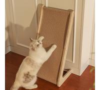 Sisal Cat Scratcher, Dual-Use L Shape Scratch Pad with 75° Angled Ramp, No Mess Pet Furniture Protector Natural Cat Scratching Posts