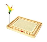 Sisal Cat Scratcher | Kitten Mental Stimulation Scratch Board | Interactive Cat Toy Sisal Scratcher with Ball Track for Indoor Kittens Chasing Playing Mental Physical Stimulation Home