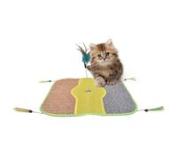 Sisal Cat Scratcher Mat, Sisal Mat for Cats - Natural Scratch Mat Sisal Scratching Pad - Scratch Rug Multifunctional Floor Furniture Protector with Rope for Sofa and Home