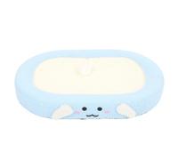 Sisal Cat Scratcher with Anti Slip Base, Cat Scratching Board, Blue Plush Wrapped Lounge Bed for Indoor Cats, Durable Natural Fiber Scratch Pad with Toy Ball