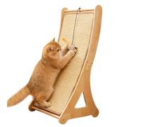 Sisal Cat Scratching Pad - Wood Sisal | Durable Cat Scrat-ching Board, C-at Scratcher With Rotatable Sis-al Balls, C-at Bed With Scratching Post | For Indoor Home Pets Kittens Corner Floor Play