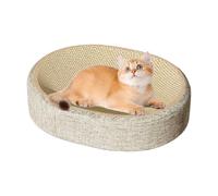 Sisal Cat Scratching Pad, Woven Scratch Cardboard Kitten Bed for Claw Care, Sisal Blanket, Ideal for Rest, Play, and Exercise in Bedroom, Living Room, Window, Outdoor, Camping