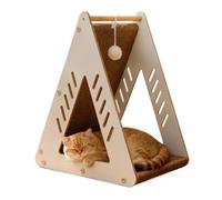 Sisal Cat Scratching Triangle - Furniture Protector with Play Ball, Hollow Scratching Stand for Pets, Sturdy Floor Design with Non-Slip Base, Indoor Activity Toy for Kitten Training, Couch, Floor, T