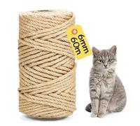 Sisal Rope 6mm × 60m for Cat Scratching Post Replacement and DIY Projects