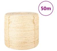 Sisal Rope 6mm x 50m Natural Brown 100% Sisal HeavyDuty Twine Crafts Garden DIY