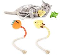 Sisal Rope Cat Toys, 2Pack Bite-Resistant Catnip Toy for Bored Indoor Cats, Interactive kitten Kicker,Safe Teeth Cleaning Chew, 20" Long for All Breeds