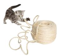Sisal Rope for Cat Scratcher, 50m x 4mm, Cat Scratching Sisal Rope for Cats Tree Kittens Replacement or Recover Ropes for Tower, DIY Projects for Scratch Post Cat Scratching Post Replacement