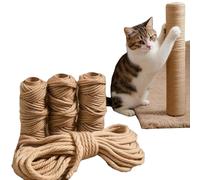 Sisal Rope for Gardening Bundling Cat Scratcher, Natural Twine String, 20M/30M/50M, Jute Cord Repairing Cat Tree Scratcher Tower (6mm x 50 meters)