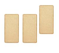 Sisal Scratch Cover, Adhesive Brown Panel Set, 3 Piece 40cm / 15.7inch Rug for Couch Stair Corner Areas Door Side Guard Home Cats Scratch Pad Sisal Mat Stick on Claws Rug Wall Guard Sofa Cover