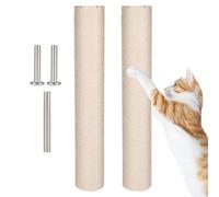 Sisal Scratch Post - Authentic Crew Holes for Climbing, Relaxation with Training Function, Cat Scratching for Kittens, Puppies, Beige Sisal Rope, Home Play Use, Nail Filing, Protection