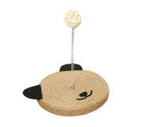 Sisal Scratcher, Cat Toy, 8.66x6.89x6.89 inches, Furniture Guard, Head Shape Design, Built-in Bell, Natural Fiber Material, One-Piece Beige Unit, Indoor Exercise Use for Claw Grinding