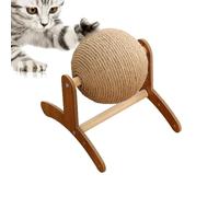 Sisal Scratching Post Cat Scratcher Toy | Rotating Cat Scratching Ball with Wooden Stand | Multifunctional Scratcher for Cats, Stable Interactive Supplies and