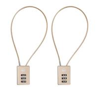 SISAV 3 Digit Cable Combination Lock 12 inches Cable for School Gym Locker,Filing Cabinets,Helmet,Toolbox,Luggage Suitcase,knapsack,Gold 2Pack