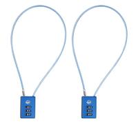 SISAV 3 Digit Cable Combination Lock 16 inches Cable for School Gym Locker,Filing Cabinets,Helmet,Toolbox,Luggage Suitcase,knapsack,Blue 2Pack