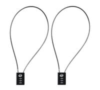 SISAV 3 Digit Cable Combination Lock 20 inches Cable for School Gym Locker,Filing Cabinets,Helmet,Toolbox,Luggage Suitcase,knapsack,Black 2Pack